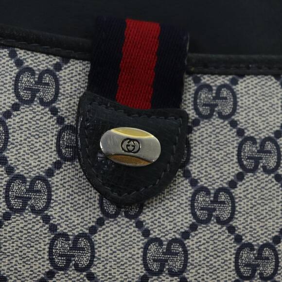 GUCCI GG Supreme Sherry Line Shoulder Bag Pvc Navy Red 39 02 026 - Picture 14 of 16